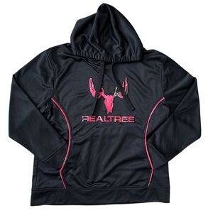 Realtree Ladies Black Hoodie with Pink Accents Size Large